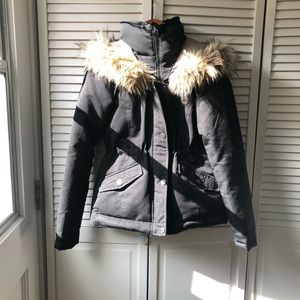 Hollister Black Down Winter Coat XS